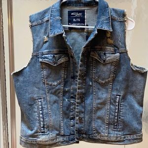 Silver Denim Vest